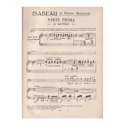 Isabeau - vocal score
