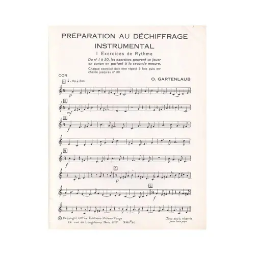 Preparation Au Dechiffrage Instrumental - Exemplar Antigo