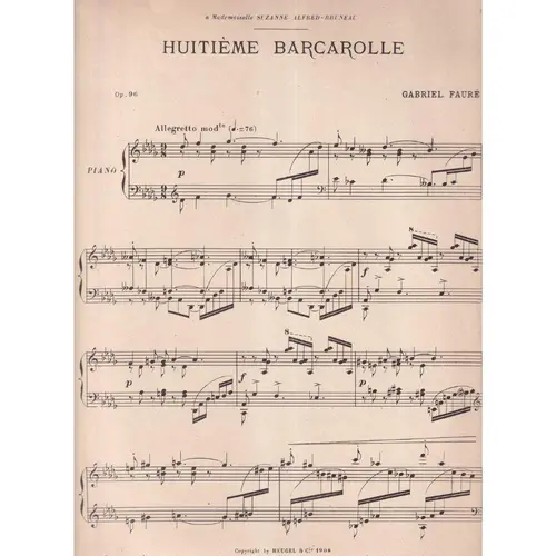 8eme Barcarolle - Op.96  pour piano (Edição Antiga)