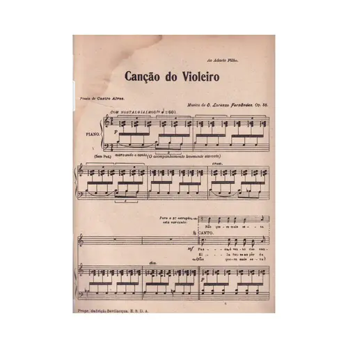 Canção Do Violeiro - Op.38  (Edição Antiga)