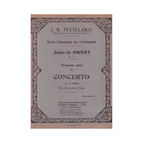Premier Solo De Concerto En Re Mineur - Oop. 32 - Exemplar Antigo