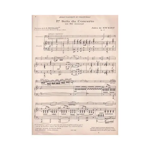 Premier Solo De Concerto En Re Mineur - Oop. 32 - Exemplar Antigo