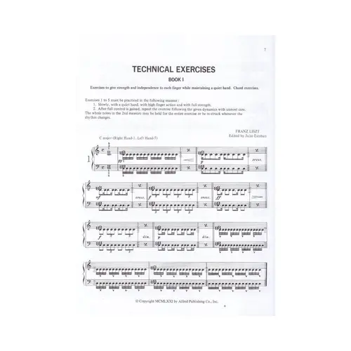 Liszt: Technical Exercises (Complete): Piano Book - Alfred Masterwork Edition