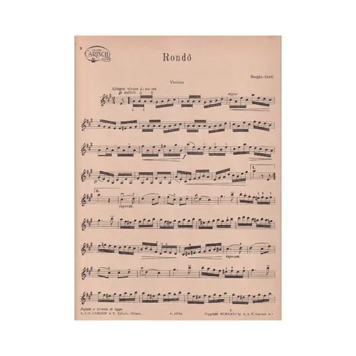 Rondo Per Violino E Pianoforte - Exemplar Antigo