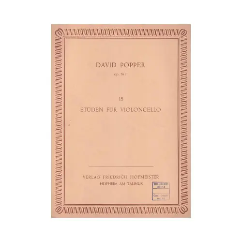 15 Etuden Fur Violoncello - Op.76 Vol.1