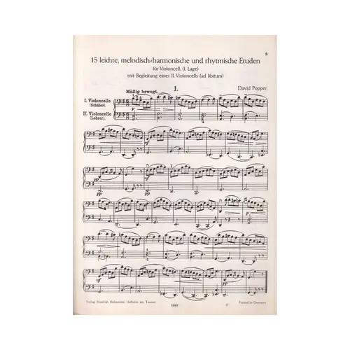 15 Etuden Fur Violoncello - Op.76 Vol.1