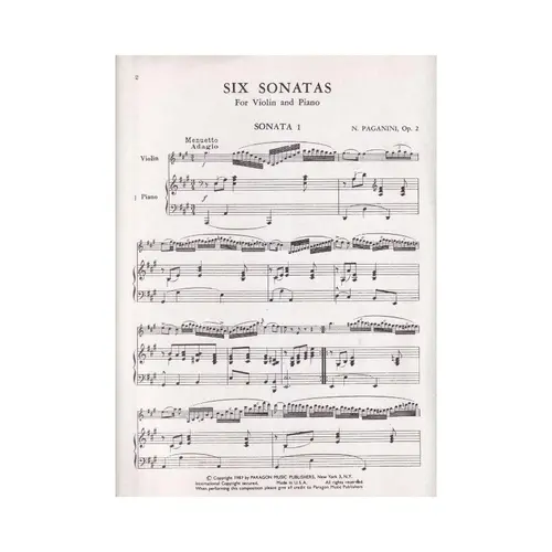 Six Sonatas For Violin And Piano - Op.2