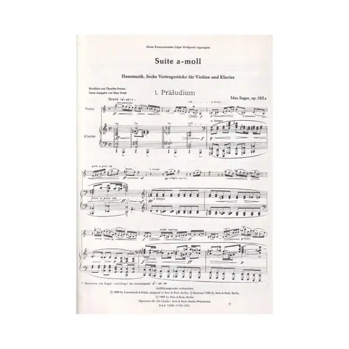 Suite A Moll - Hausmusik - Op.103 A