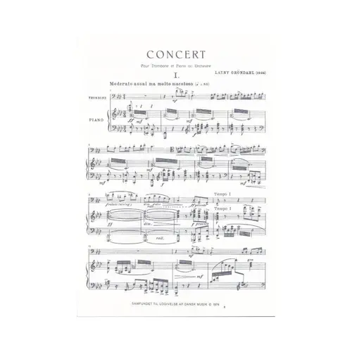 Concerto for Trombone and Orchestra (1924) - Piano Reduction