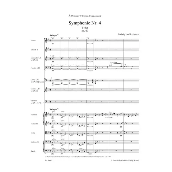 Symphony n.4 in B-flat major Op.60 ( study score ) - Urtext