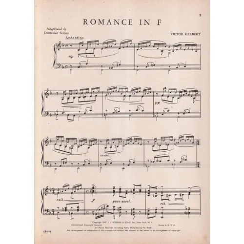 Romance In F  (Edição Antiga)