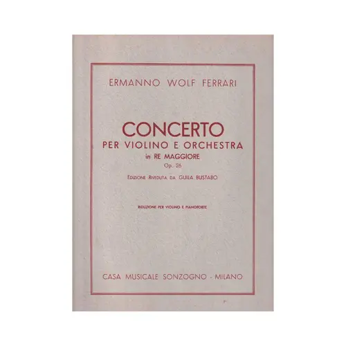 Concerto Per Violino In Re Mag - Op.26  (Edição Antiga)