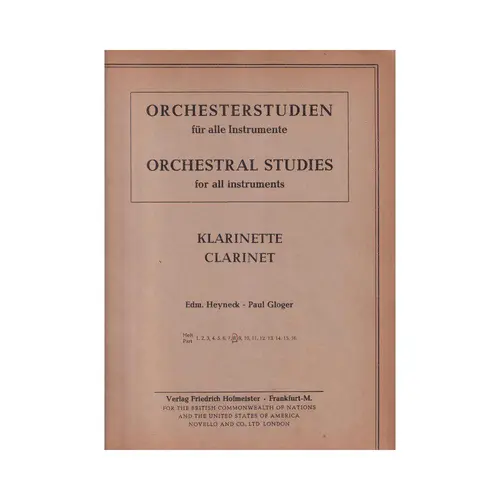 Orchestral Studies - Clarinet - Vol.8  (Edição Antiga)