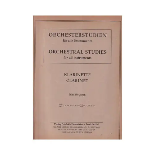 Orchestral Studies - Clarinet - Vol.11  (Edição Antiga)