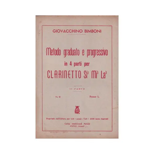 Metodo graduato e progressivo per clarinetto - Vol.2  (Edição Antiga)