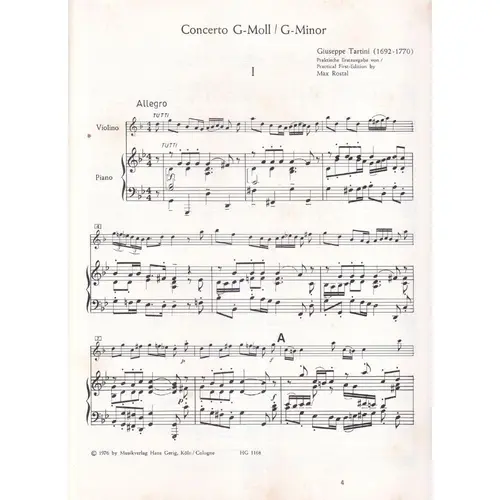 Concerto G Moll Fur Violine - Rev. M. Rostal