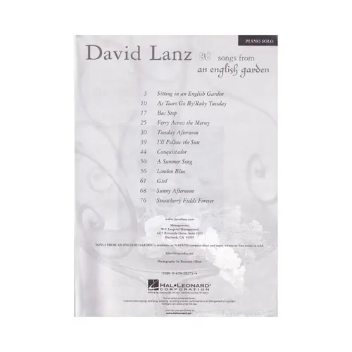 David Lanz - Songs From An English Garden