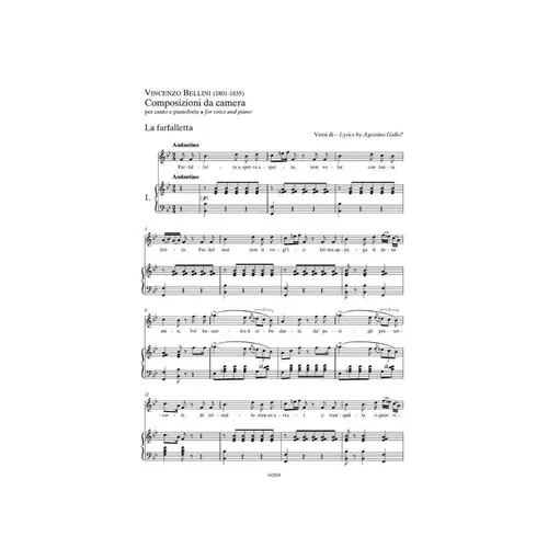 15 Composizioni Vocali da Camera per Canto e Pianoforte