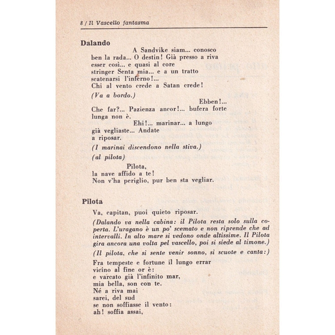 Il Vascello Fantasma Libretto (Edição Antiga) Il Vascello Fantasma