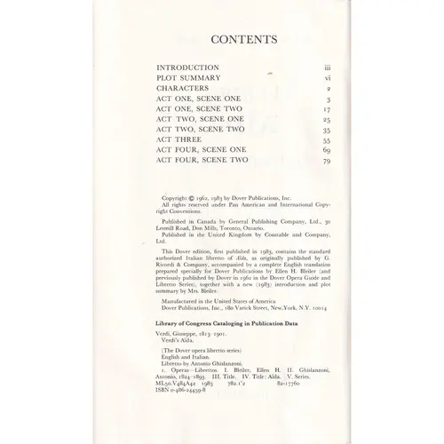 Verdi'S Aida - Edição Antiga.
