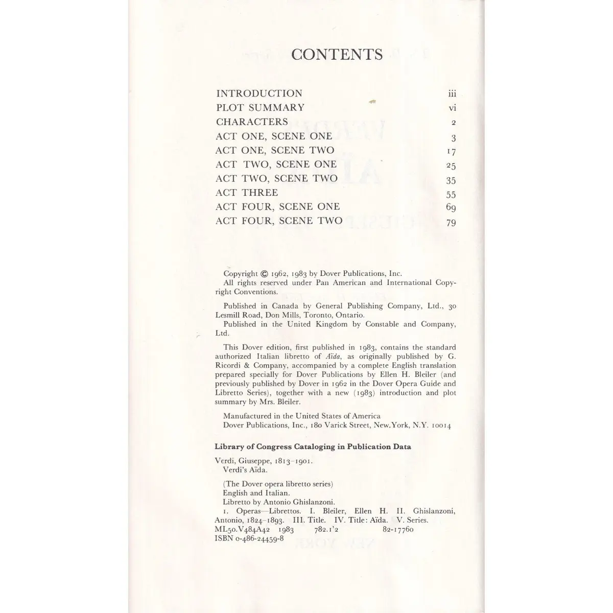 Verdi'S Aida - Edição Antiga.