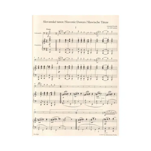 Slavonic Dances op. 46 arranged for violoncello and Piano