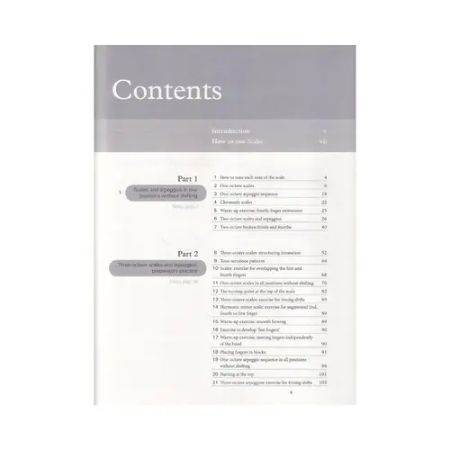 Scales Scales and scale studies for the violin