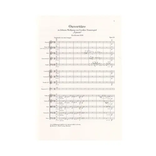 Overture Zu ''Egmont" Opus. 84 - studien edition
