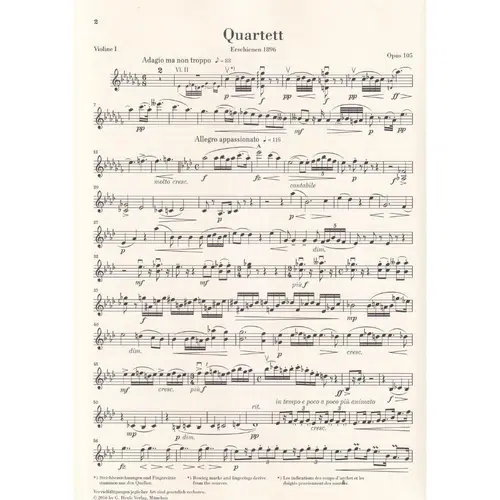 String Quartet A flat major op. 105