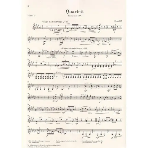 String Quartet A flat major op. 105
