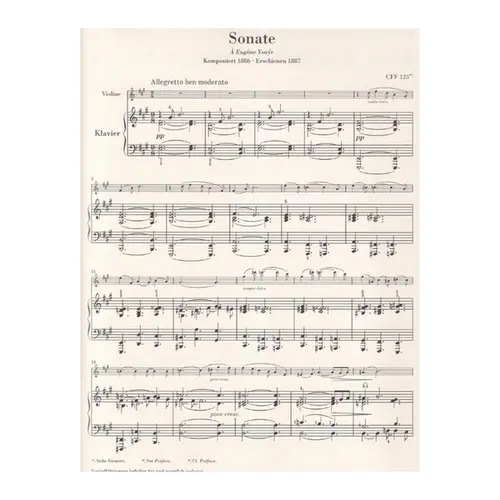 Sonata for Piano and Violin in A major