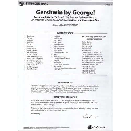 Gershwin By George - symphonic band - score+parts