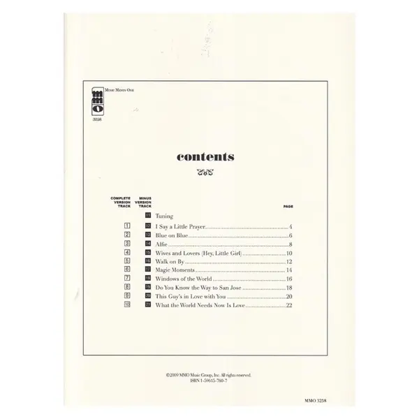 Play the music of Burt Bacharach - clarinet