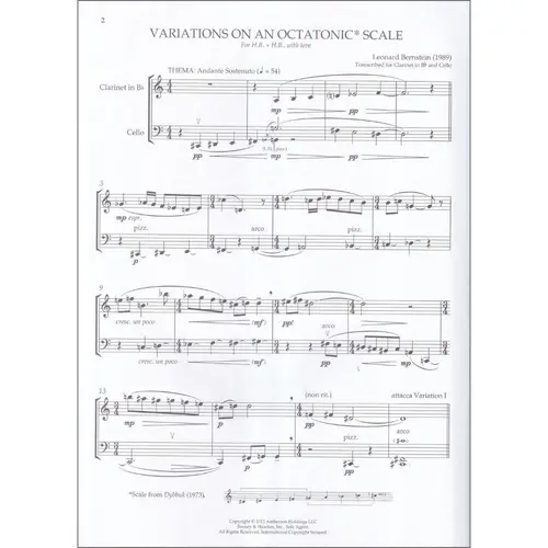Variations on an octatonic scale - transcribed for clarinet Bb and cello