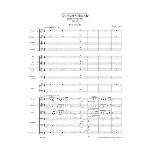 Pelléas et Mélisande - Suite for Orchestra Op. 80 - Full score