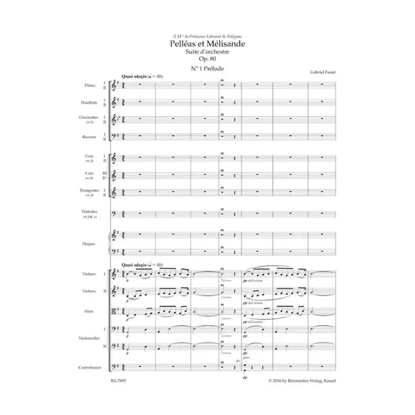 Pelléas et Mélisande - Suite for Orchestra Op. 80 - Full score