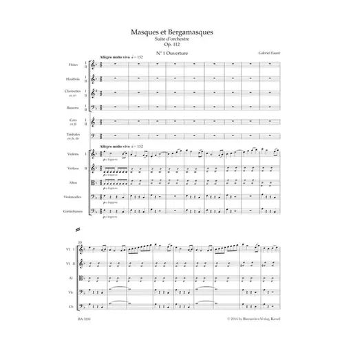 Masques et Bergamasques - Suite for Orchestra Op.112 - full score
