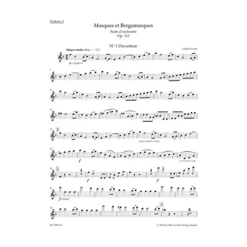 Masques et Bergamasques - Suite for Orchestra Op.112 - full score