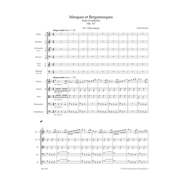 Masques et Bergamasques - Suite for Orchestra Op.112 - full score