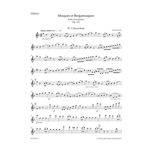 Masques et Bergamasques - Suite for Orchestra Op.112 - full score