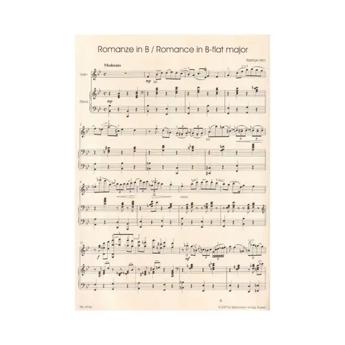 Three Romances Violin and Piano