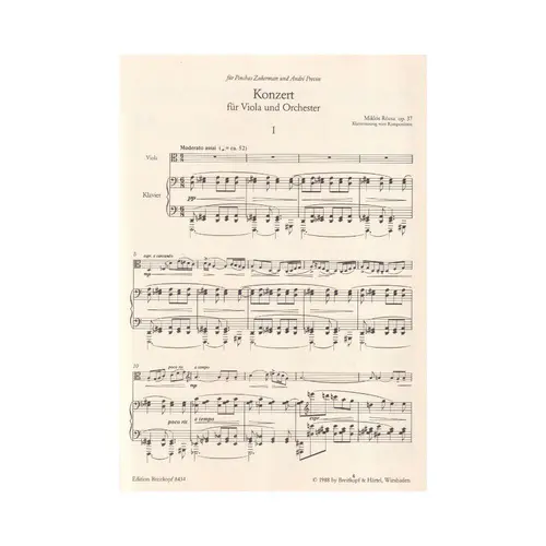Concerto for viola and corchestra Op.37 - piano reduction