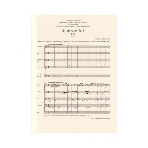 Symphony N.6 In F major Op.68  ( Study Score)