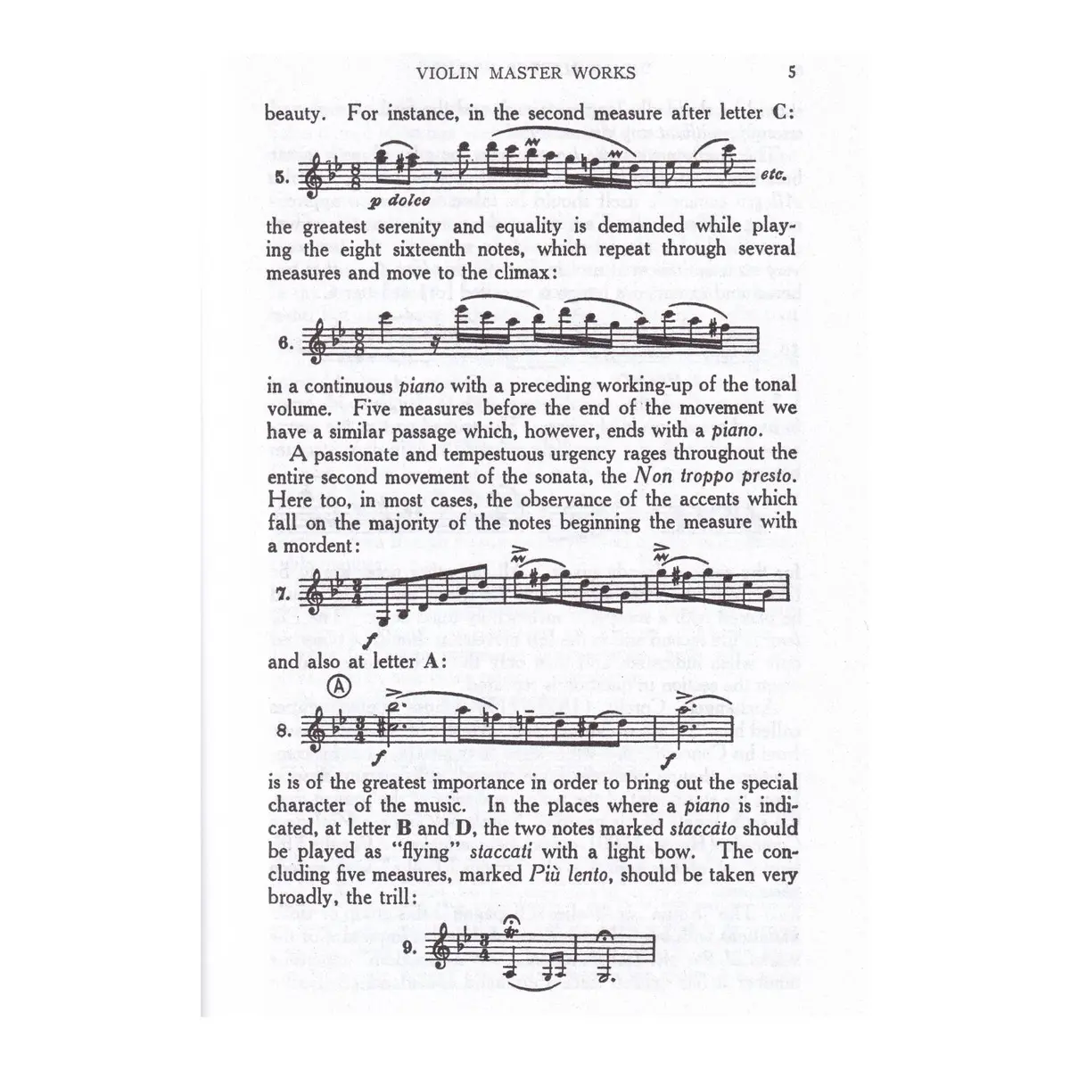 Violin Master Works and Their Interpretation