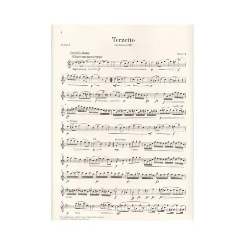 Terzetto C major op. 74 for two Violins and Viola