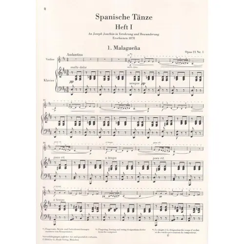 Spanish Dances for Violin And Piano