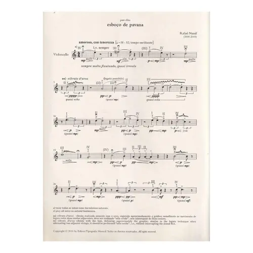 Esboço de pavana - Cello
