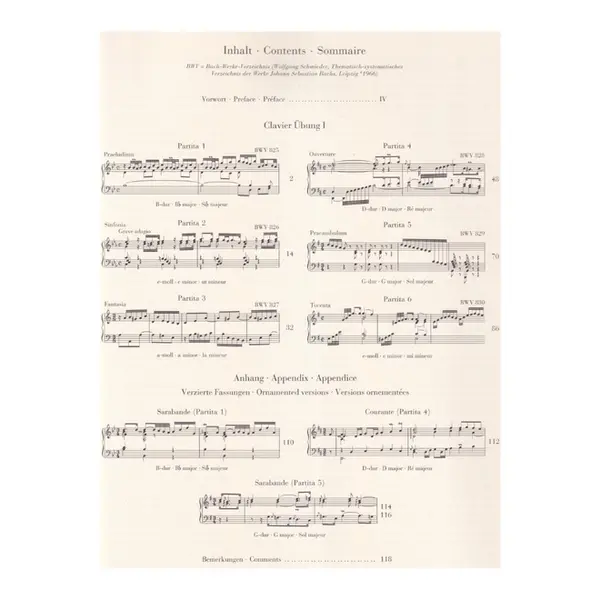 Sechs Partiten - Bwv 825-830  (Piano) - Urtext