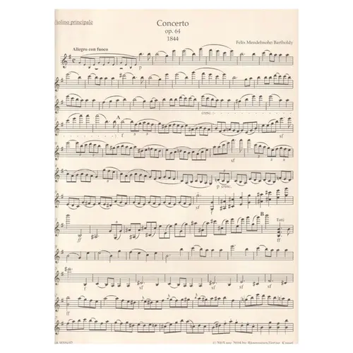 Concerto for Violin and Orchestra E minor op. 64 - piano reduction - Early version