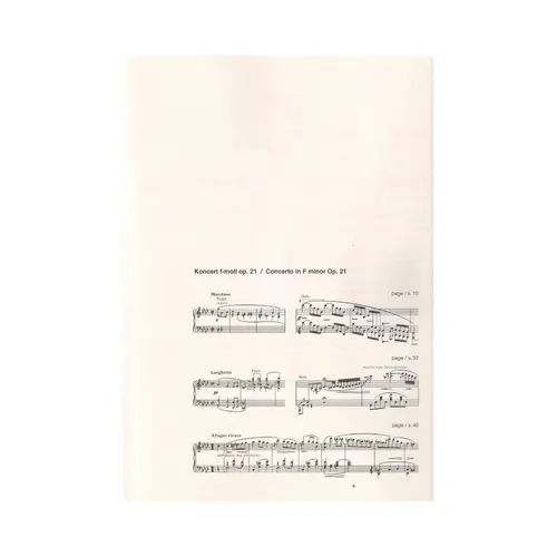 Concerto in F Minor Op. 21 - version for one piano - National edition Jan Ekier